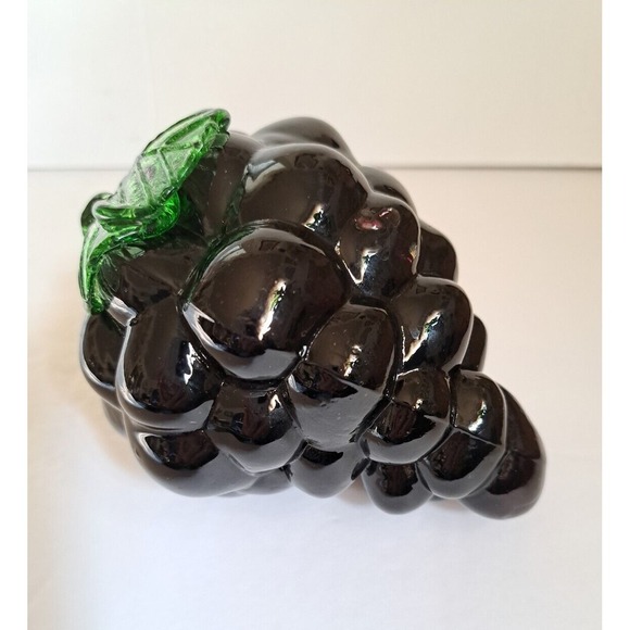 The Unbranded Brand Other - Murano Style Art Glass Decorative Purple Grape Cluster Farmhouse Decor Pre-owned